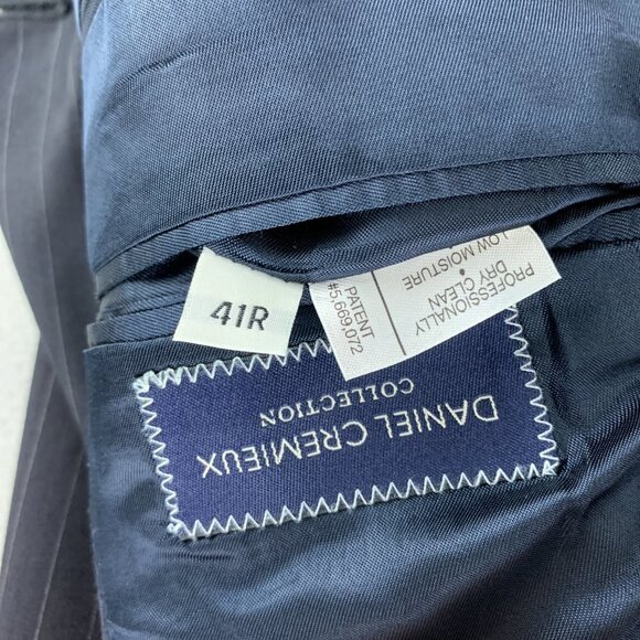 Daniel Cremieux Suit Mens 41R Pants 36 x‎ 28 Blue Pinstripe Loro Piana Wool 2pc - Picture 5 of 14